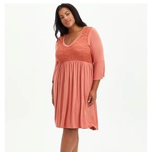 Torrid | HI-LOW SKATER MINI DRESS - SUPER SOFT RUSTY BROWN-4X NWT